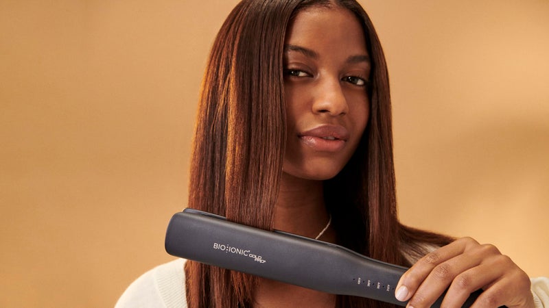 Bio Ionic GoldPro 1" Hair Straightener, Blue, Moisturizing Heat Technology & 24K Gold MX, Hair Straightening Iron for Sleek Styles & Flat Iron Curls, 40% Longer Plates, Adjustable Heat - Image 2